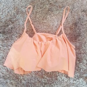 Cupsay swim ruffle orange top XL